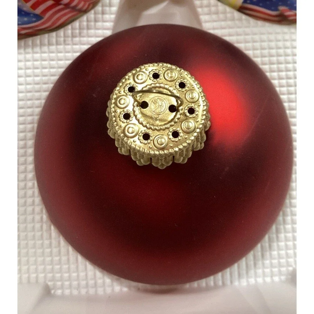 Krebs Glass Patriotic Christmas Ornament God Bless America 3